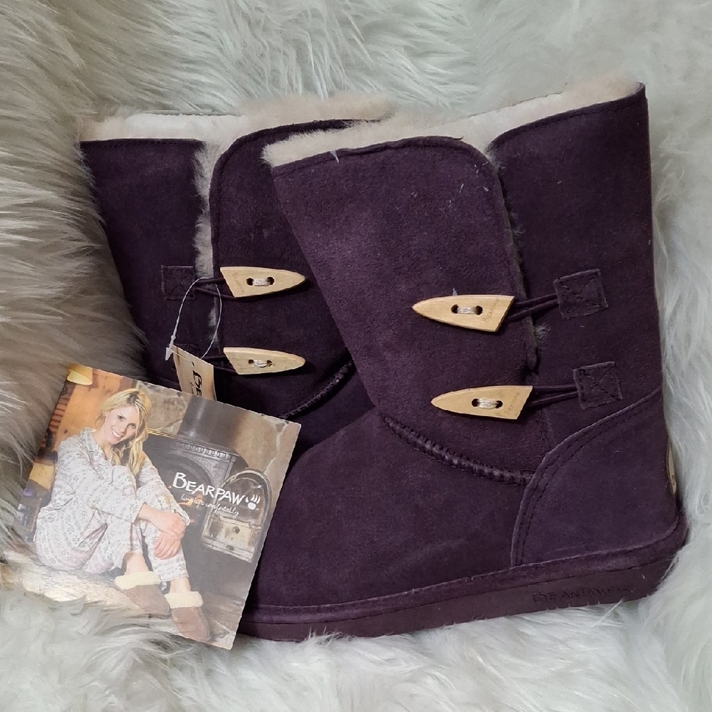 BearPaw Dark Purple Suede Boots